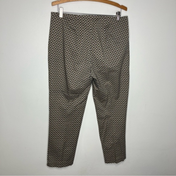 J. Jill tapered slacks black tan white geometric pattern size 10 - Picture 5 of 7
